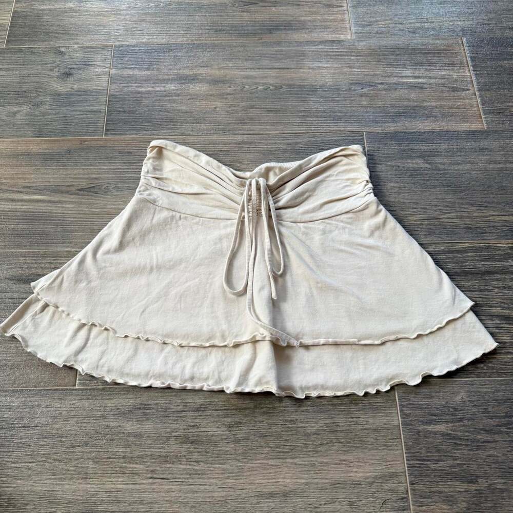 Wild Fable Women's Cream and Tan Skirt